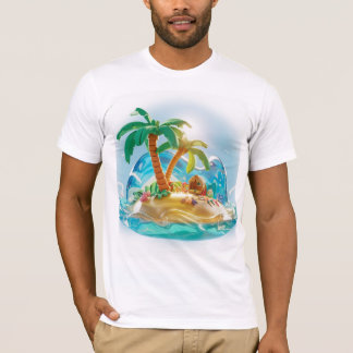 3D Render of a Tropical Island in Summer T Shirt