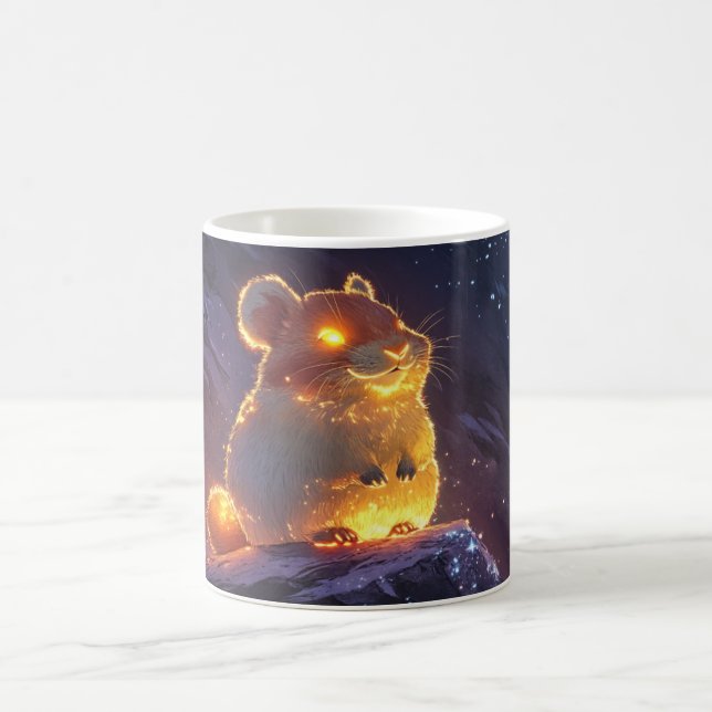 3D-renderad hamster, upplyst inifrån med  Kaffemugg (Center)