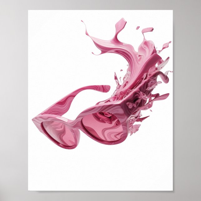 3D-RENDRAD ABSTRAKT RÖD OCH VIT MÅLNINGSSPLATTER POSTER (Framsidan)