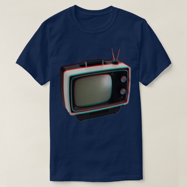 3D Retro Television 1 T Shirt (Design framsida)