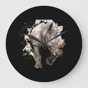 3d Rhino - African Safari Animal Rhinoceros Stor Klocka