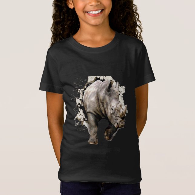 3d Rhino - African Safari Animal Rhinoceros T Shirt (Framsida)