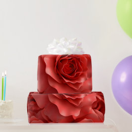 3D Röd ros Seamless Mönster Valentine Day Presentpapper
