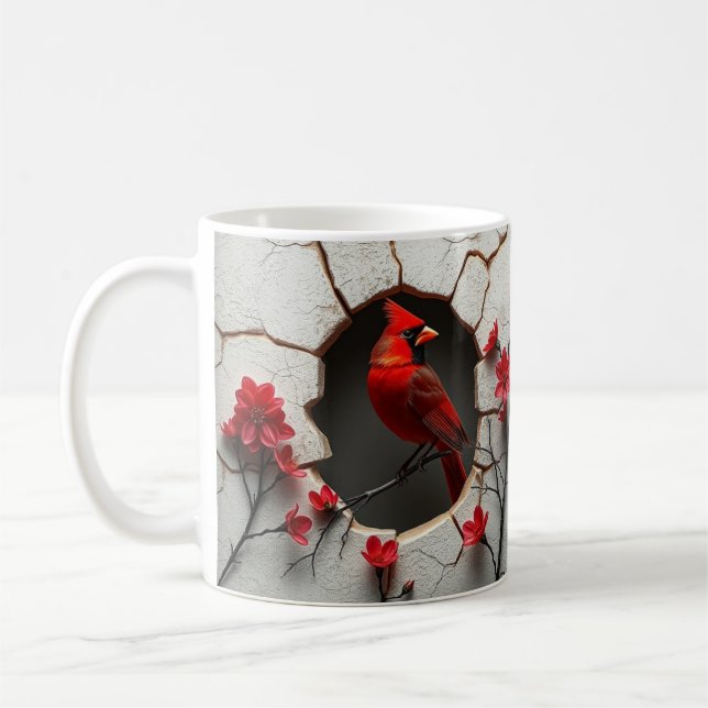 3d-rödfågelskrot mugg, mugg-figursättning kaffemugg (Vänster)