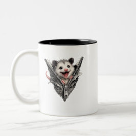 3D Rolig Skrikande Opossum Dragkedja Tvåtons Mugg