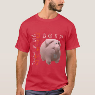 3D roliga utslagsplats för man för nytt år 2019 T Shirt