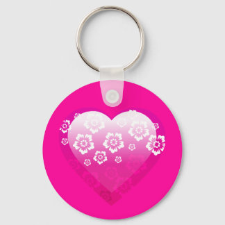 3D-ROSA HJÄRTAVBLOMMOR, TROPISKA DIGITALA IKONER L NYCKELRING