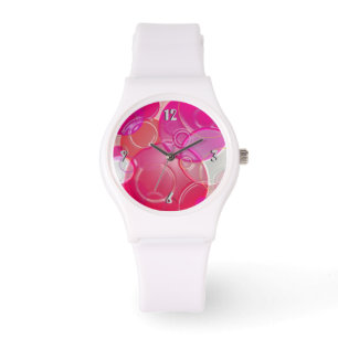 3D-Rosa i bubblor Armbandsur
