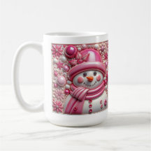 3D Rosa julsnöman