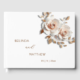 3D Roses Rose Gold Flower | Wedding Gästböcker