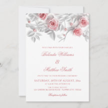  3D Roses Simple White Floral Wedding