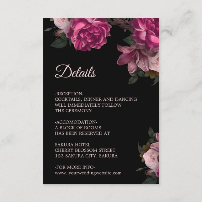 3D Roses Wildflowers Apricot Black Tilläggskort (Framsida)