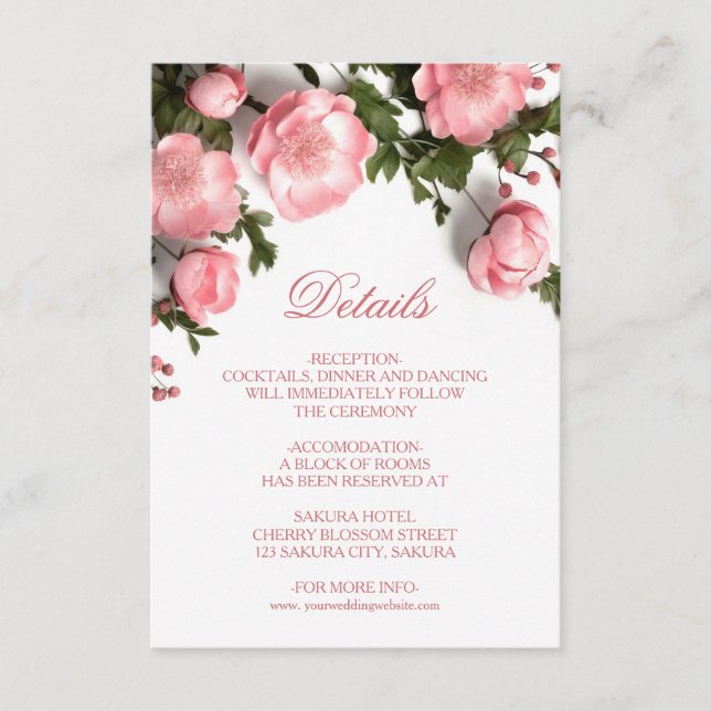 3D Rosor Vilda blommor Vita Tilläggskort (Framsida)