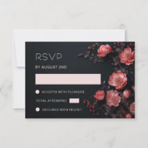 3D Rosor Vildblommor Mörkt Bröllop