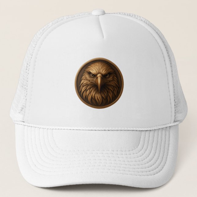 3D Royal Eagle Head Medallion Style Hat Keps (Framsida)