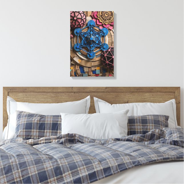 3D Sakral Geometrisk Väggkonst  Canvastryck (Insitu (sovrum))