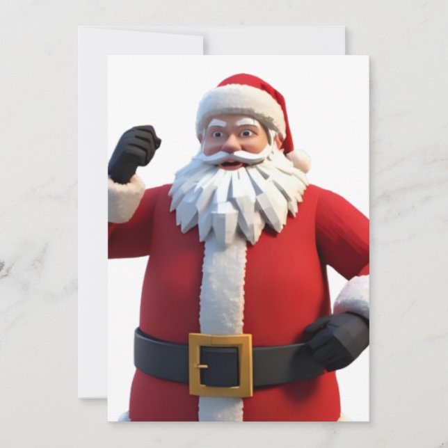 3D Santa Claus Christmas Greeting Card – Festive H (Framsida)