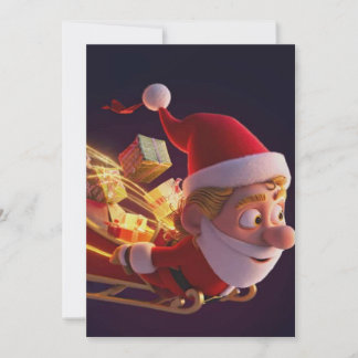 3D Santa Claus Christmas Greeting Card – Festive H Julkort