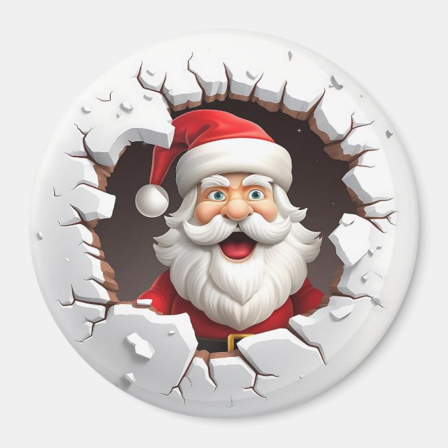 3D Santa Emerges från Ice Magnet (Framsidan)