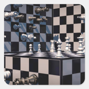 3D-schackklistermärken Fyrkantigt Klistermärke