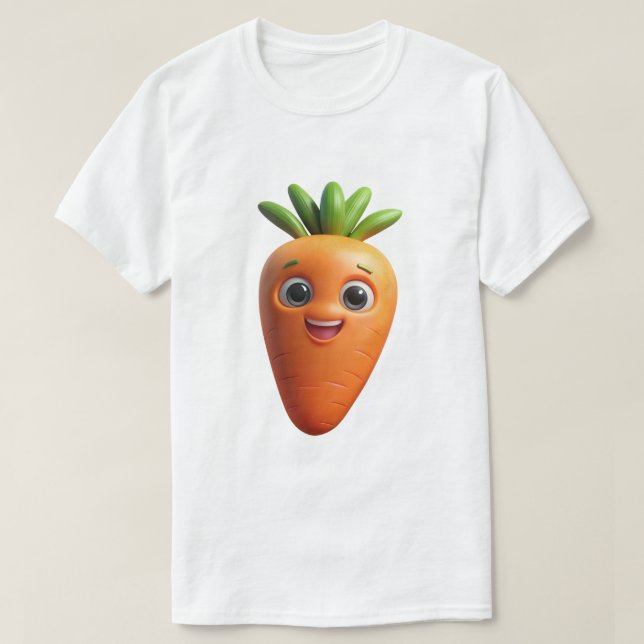 3D-Serietecknad Morotmaskot T-Shirt (Design framsida)
