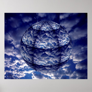 3D-sfär i molnet Abstrakt Poster