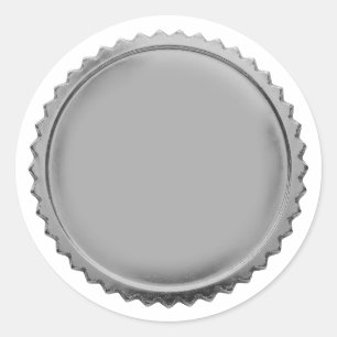 3D Silverfolie Stjärnknopp Excellence Award Medalj Runt Klistermärke