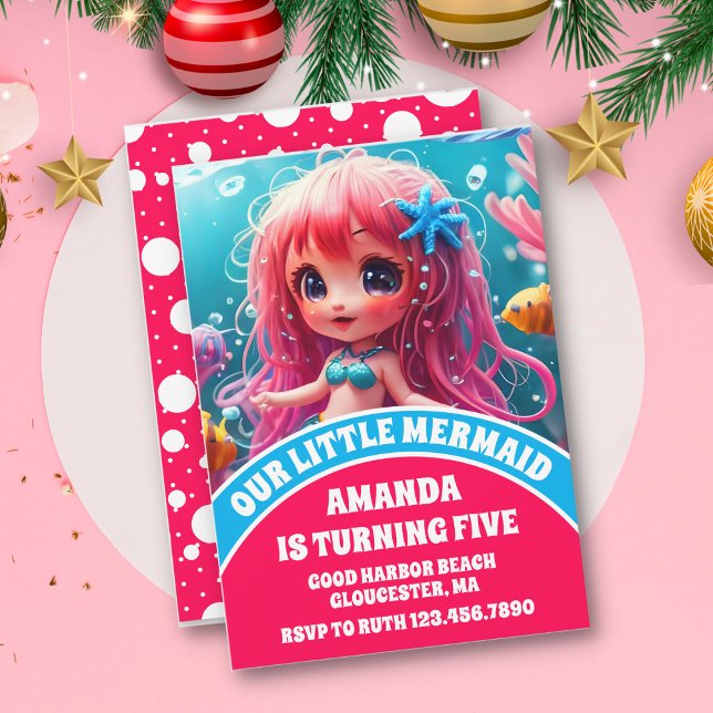 3D-Sjöjungfru under Havsdagen Inbjudningar (Skapare uppladdad)