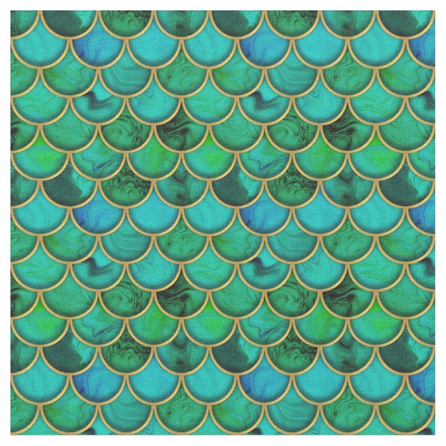 3d-skalor för grönt med guld tyg (Närbild)