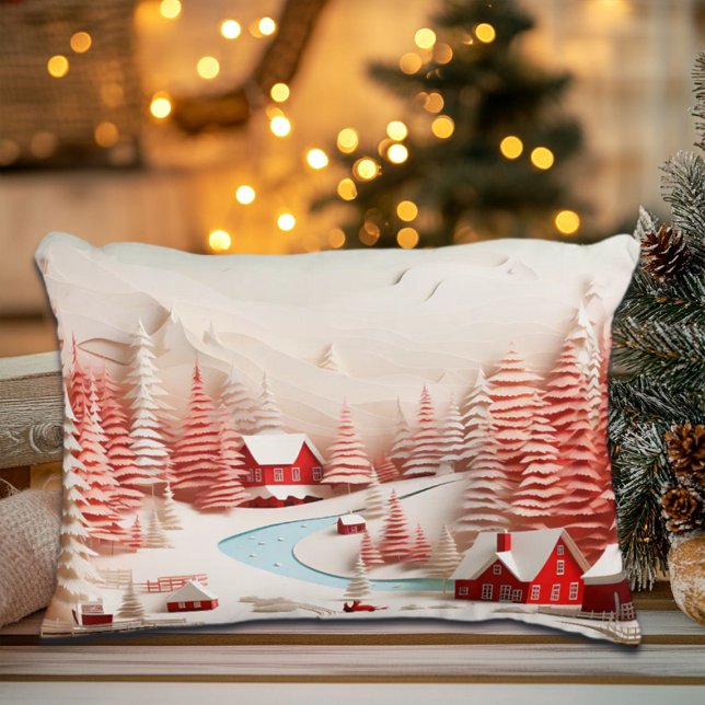 3D Skandinaviskt vinterlandskap Prydnadskudde (Skapare uppladdad)