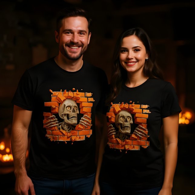 3d Skeleton genom en bruten väggkonstruktion T Shirt (Skapare uppladdad)