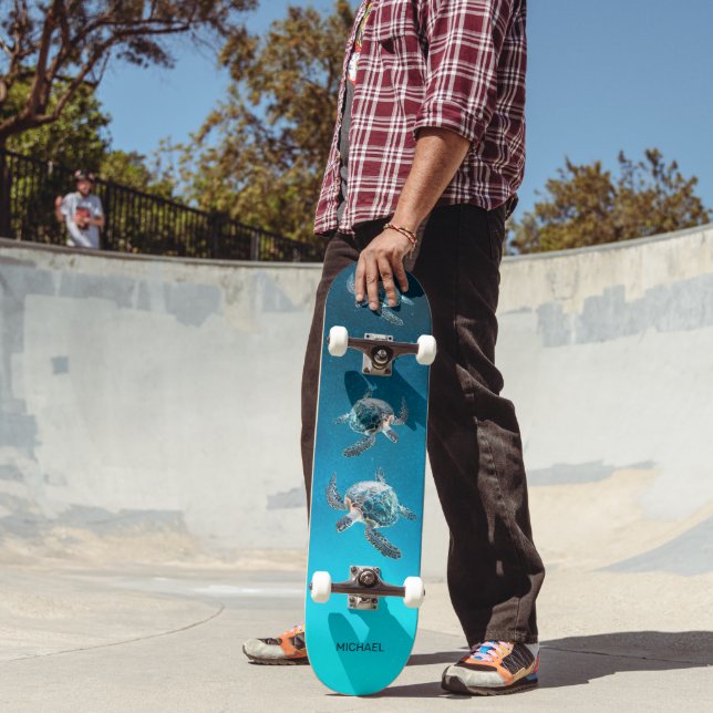 3D Sköldpaddor Kust  Mini Skateboard Bräda 18,5 Cm (Utomhus 2)