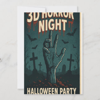 3D-skräcknatten Halloween fest Poster Inbjudningar