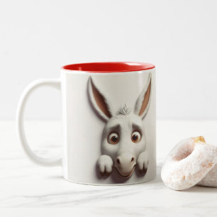 3D Skrämt Donkey Funny Animals Två-Tonad Mugg