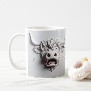 3D-Skrämt högland, kottsdjur Kaffemugg