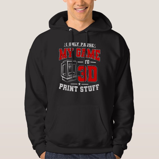 3d Skriva ut Digital 3d Printer Gamer Skriv ut Mas Hoodie (Framsida)