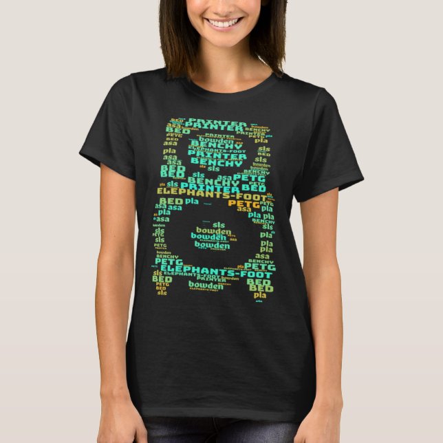 3D-skrivare het ände ordmoln  1 T Shirt (Framsida)