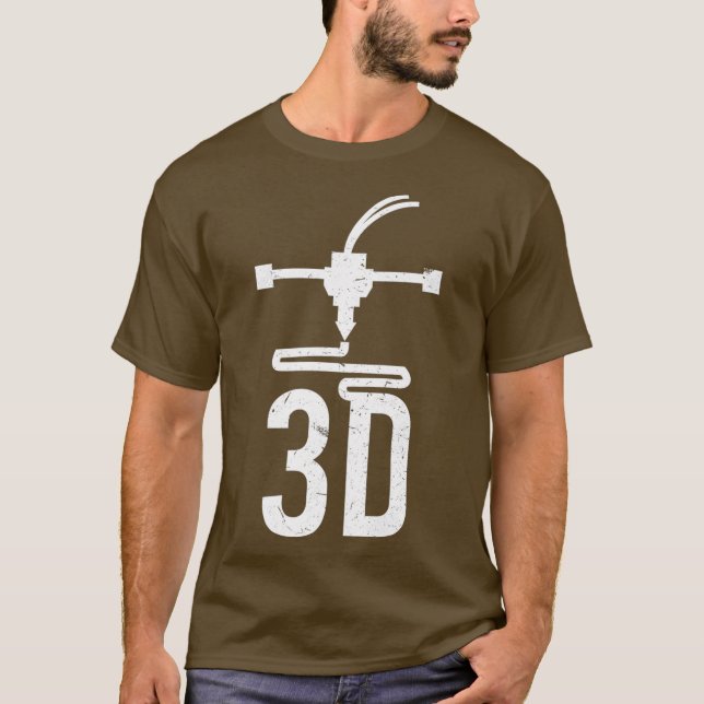 3D-skrivarens munstycksdesign Coola 3D-utskrift, u T Shirt (Framsida)