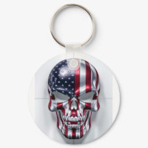 3D Skull med amerikansk Flagga Skin