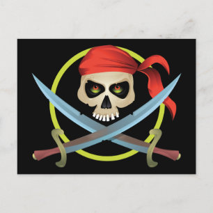 3D Skull och korsben Vykort