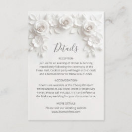 3D Skulpterade Rosor Minimalistisk Vit Tilläggskort