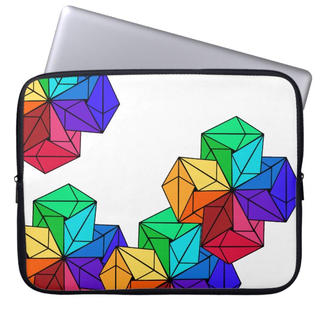 3D Slumpmässiga trianglar för Bright Rainbow Cube  Laptop Fodral (Framsidan)