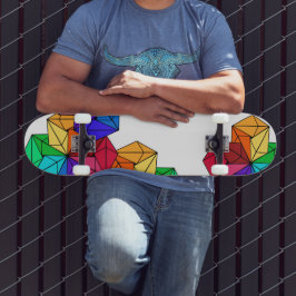 3D Slumpmässiga trianglar för Bright Rainbow Cube  Mini Skateboard Bräda 18,5 Cm