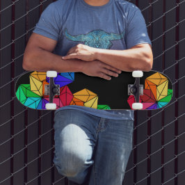 3D Slumpmässiga trianglar för Bright Rainbow Cube  Mini Skateboard Bräda 18,5 Cm