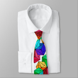 3D Slumpmässiga trianglar för Bright Rainbow Cube  Slips