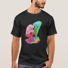 3D Smältande 67 Färgrik Glansig Grafisk T-Shirt