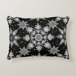 ❄️ 3D Snöflinga Svart accentkudde Vinterdekor ✨ Prydnadskudde
