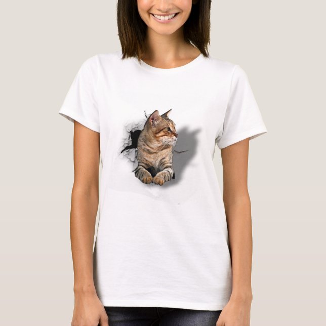 3d Snygg katt T Shirt (Framsida)