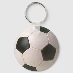 3D Soccerball Black White Football Nyckelring