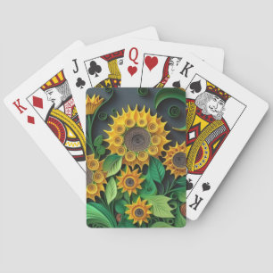 3D Solblommor Casinokort